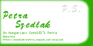 petra szedlak business card